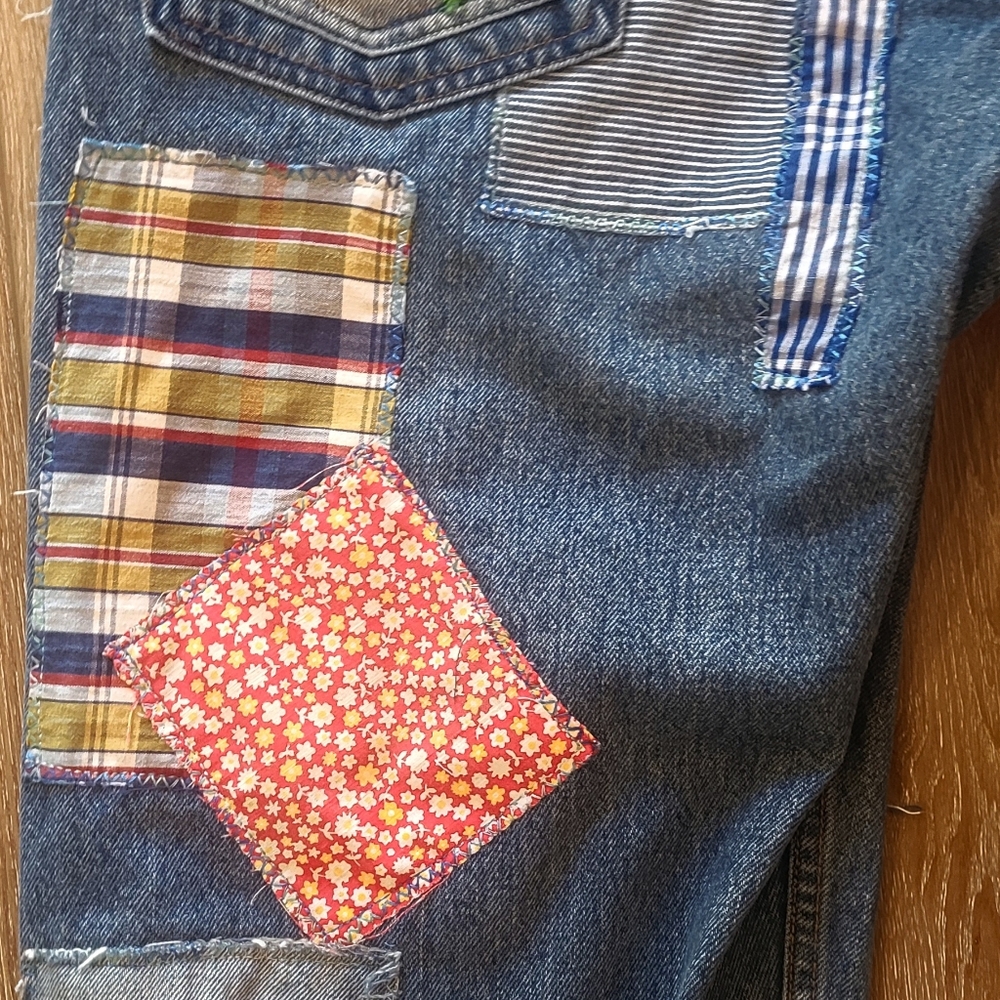 Upcycled & Handcrafted Patchwork Denim 569 34x34 … - image 8